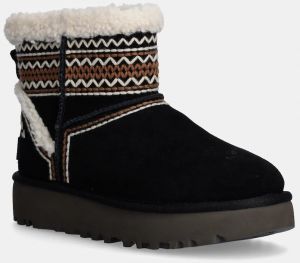 Semišové snehule UGG Classic Mini Atherson čierna farba, 1158281-BLK