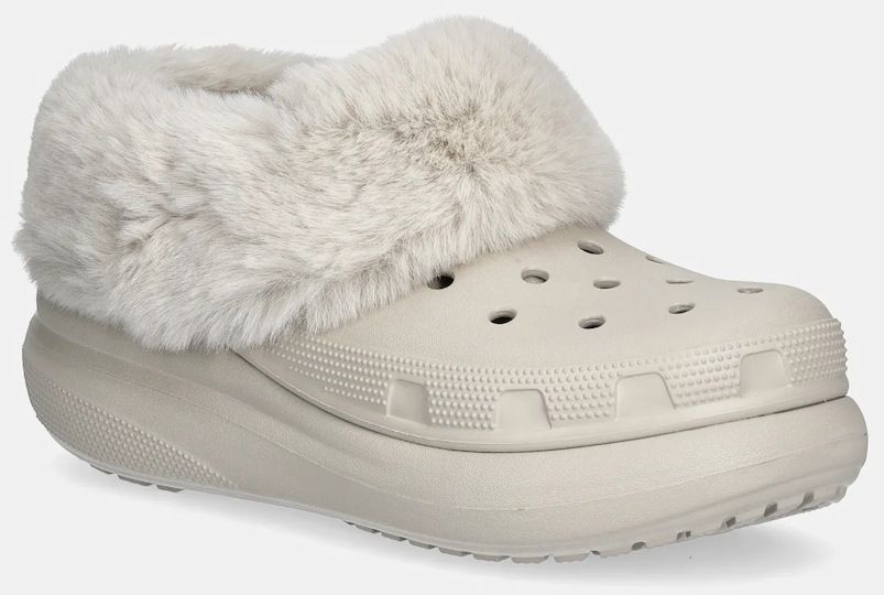 Papuče Crocs Furever Crush Clog béžová farba, 208446