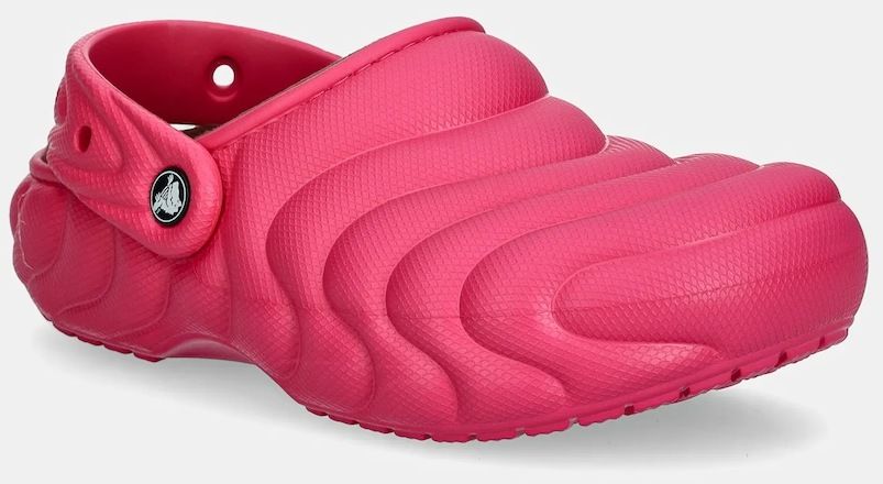 Papuče Crocs Classic Lined Overpuff Clog ružová farba, 210059