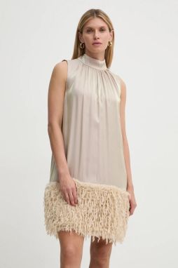Šaty Bruuns Bazaar béžová farba, mini, rovný strih, BBW4229