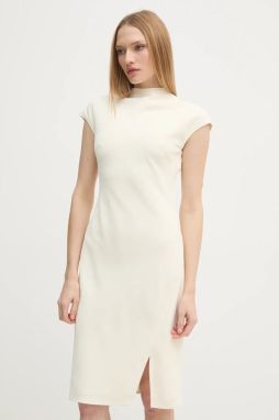 Šaty Calvin Klein béžová farba, mini, priliehavé, K20K208091