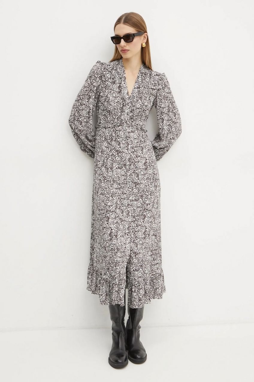 Šaty Weekend Max Mara hnedá farba, maxi, áčkový strih, 2425226023600