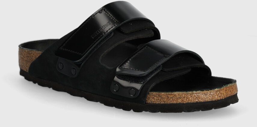 Kožené šľapky Birkenstock Uji dámske, čierna farba, 1026570