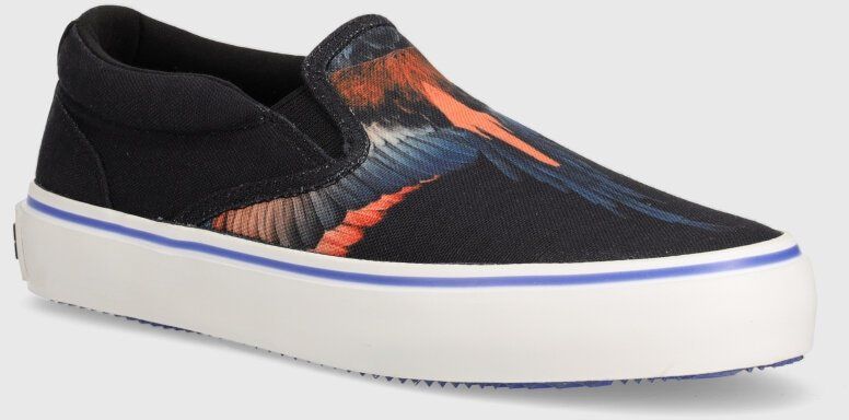 Tenisky Marcelo Burlon Icon Wings Slip-On Vulcanized pánske, čierna farba, CMIA079S24FAB0011026
