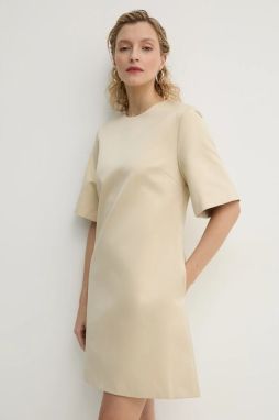 Šaty By Malene Birger HARPERZ béžová farba, mini, rovný strih, 102577