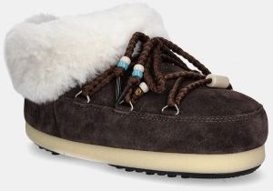 Semišové snehule Moon Boot MB EVX MULE SUEDE BEADS hnedá farba, 80D1470040 ML01