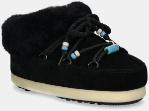 Semišové papuče Moon Boot MB EVX MULE SUEDE BEADS čierna farba, 80D1470040 NN13