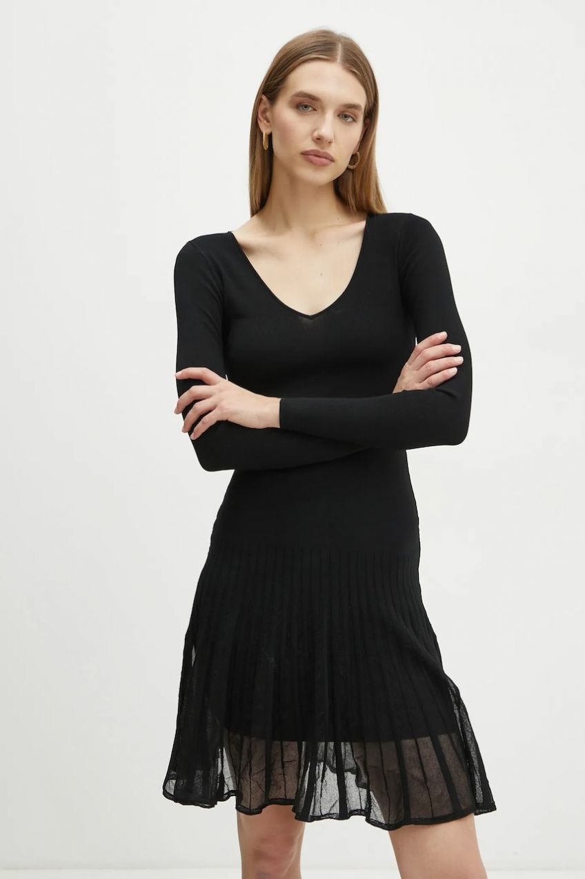 Šaty Marciano Guess BESSIE čierna farba, mini, áčkový strih, 5RGK05 5817Z