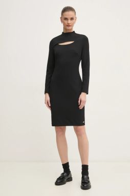 Šaty Calvin Klein čierna farba, mini, rovný strih, K20K207894