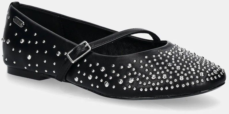 Baleríny Pepe Jeans DIANE SHINY čierna farba, PLS10425