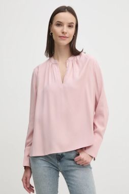 Blúzka Tommy Hilfiger dámska, ružová farba, jednofarebná, WW0WW44049