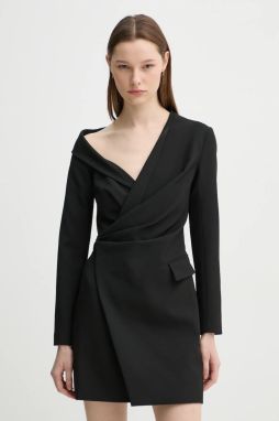 Šaty A.L.C. čierna farba, mini, áčkový strih, 6DRES02536