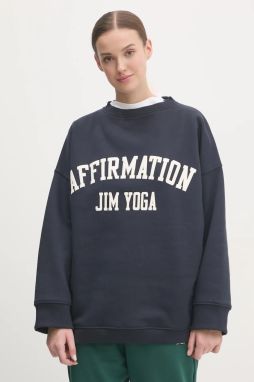 Mikina JOYINME Affirmation dámska, tmavomodrá farba, s nášivkou, Affirmation