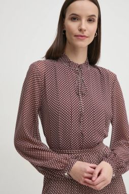Blúzka Tommy Hilfiger dámska, bordová farba, vzorovaná, WW0WW44047