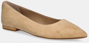 Semišové baleríny Lauren Ralph Lauren Londyn béžová farba, 802871265007