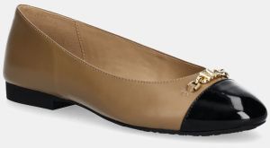 Kožené balerínky MICHAEL Michael Kors Rebecca béžová farba, 40F4RBFP1L.297