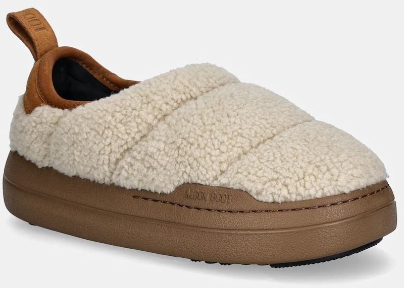 Papuče Moon Boot MB PARK PUFFER FLEECE béžová farba, 80D2470120 L007