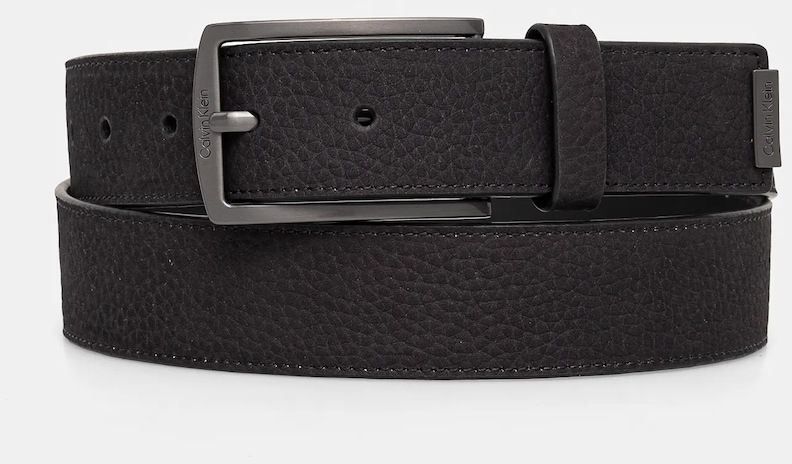 Kožený opasok Calvin Klein pánsky, čierna farba, K50K512649