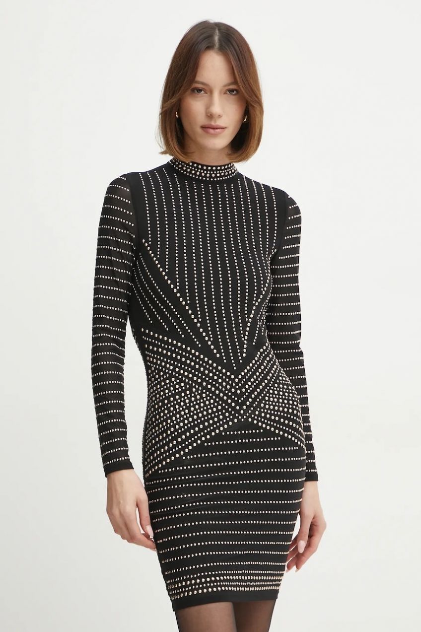 Šaty Marciano Guess KRISTAL čierna farba, mini, priliehavé, 5RGK30 6218A