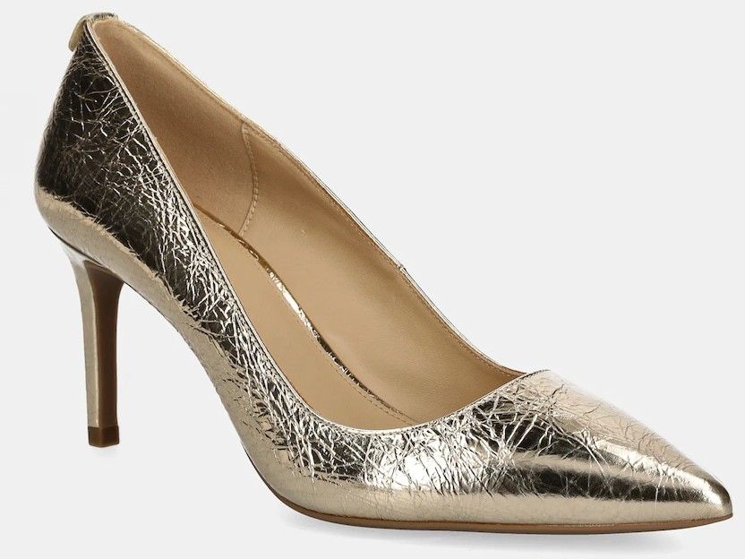Kožené lodičky MICHAEL Michael Kors Alina zlatá farba, 40R5ALMP1M.740