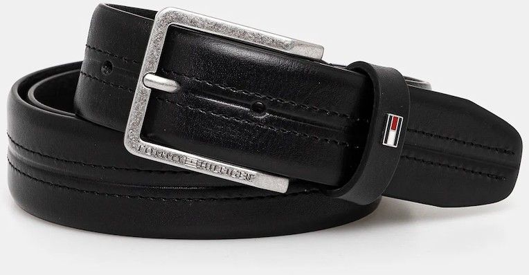 Kožený opasok Tommy Hilfiger pánsky, čierna farba, AM0AM13304