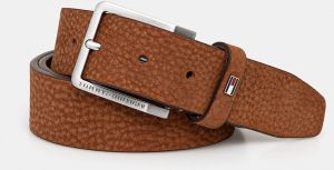 Kožený opasok Tommy Hilfiger pánsky, hnedá farba, AM0AM13019