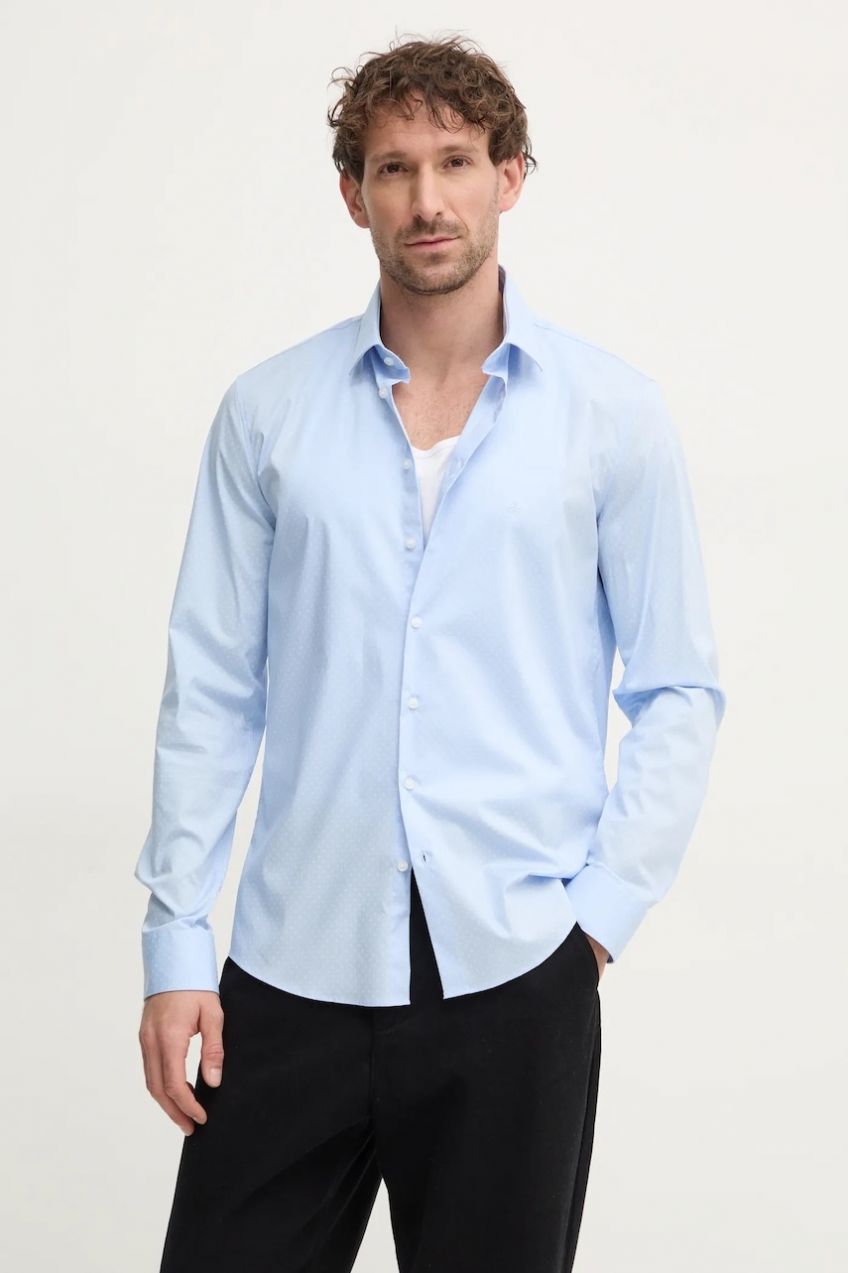 Košeľa Calvin Klein pánska, slim, s klasickým golierom, K10K113846