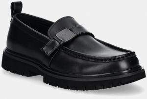 Mokasíny Calvin Klein Jeans EVA APRON LOAFER HDW pánske, čierna farba, YM0YM01252