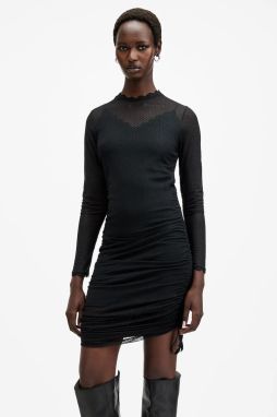 Šaty AllSaints ADARA čierna farba, mini, priliehavá, W241DB