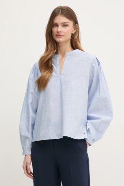 Bavlnená blúzka Tommy Hilfiger dámska, vzorovaná, WW0WW45319