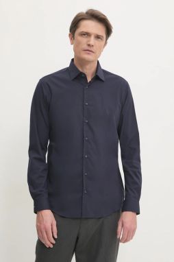 Košeľa Calvin Klein pánska, tmavomodrá farba, regular, s klasickým golierom, K10K109509