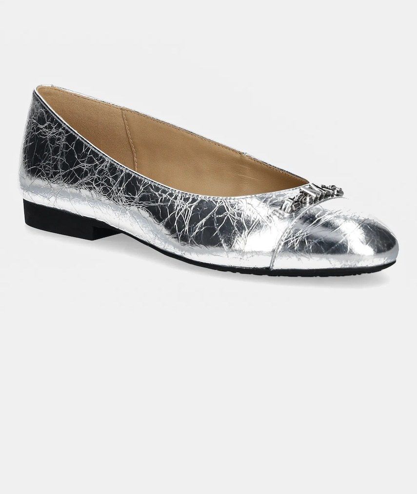 Baleríny MICHAEL Michael Kors Rebecca strieborná farba, 40R5REFP1M.040