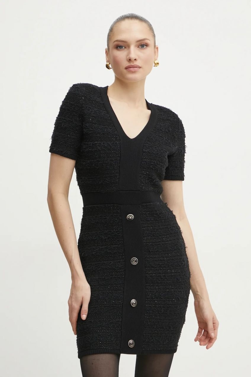 Šaty Marciano Guess AMELIA čierna farba, mini, priliehavé, 5RGK04 5852Z