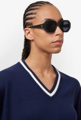 Slnečné okuliare Tommy Hilfiger dámske, čierna farba, TH 2155/S