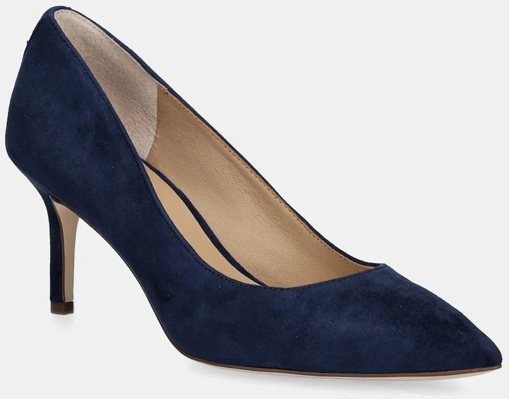Semišové lodičky Lauren Ralph Lauren Lanette tmavomodrá farba, 802709652023