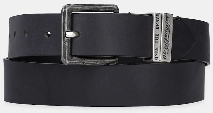 Opasok Diesel DIESEL LOGO B-GUARANTEE-A belt pánsky, čierna farba, X08532.PR227