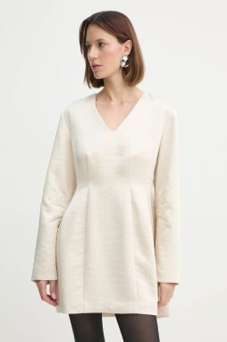 Šaty Herskind Yasmin béžová farba, mini, áčkový strih, 5460185