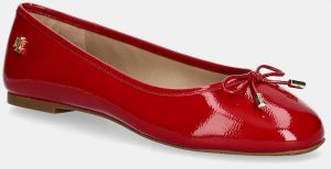 Kožené balerínky Lauren Ralph Lauren Jayna červená farba, 802956765002