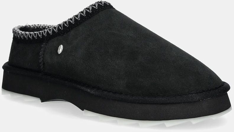 Semišové papuče Emu Australia Sharky Scuff čierna farba, W13179 Black