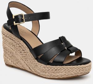 Kožené sandále Lauren Ralph Lauren Soffia Espdr čierna farba, 802953961002