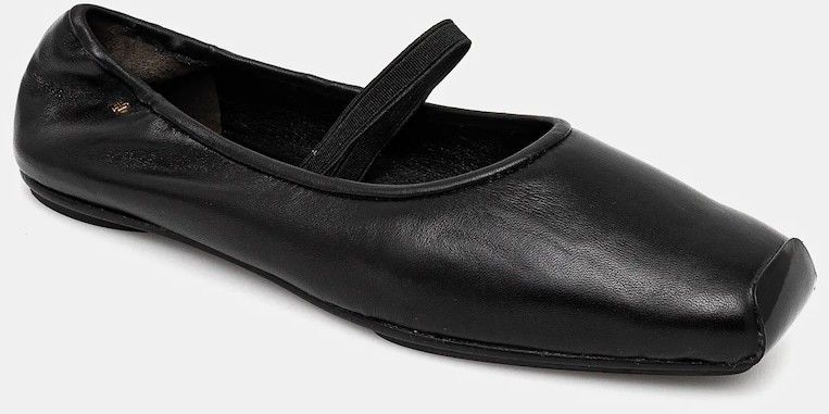 Kožené balerínky Tory Burch Runway Ballet čierna farba, 157625-006