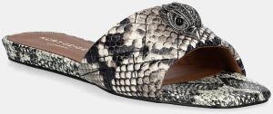 Kožené šľapky Kurt Geiger London Kensington Flat Sandal dámske, béžová farba, 8496139719