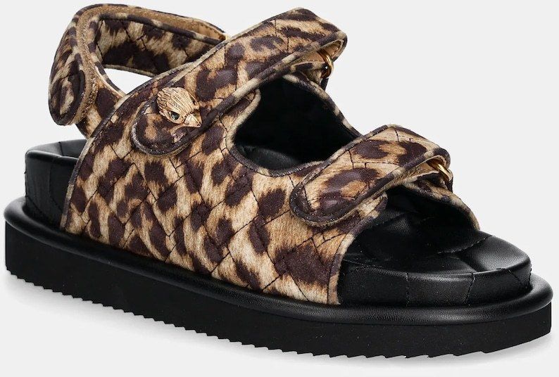 Kožené sandále Kurt Geiger London Orson dámske, béžová farba, na platforme, 3469639289