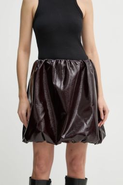Sukňa Herskind Evans bordová farba, mini, áčkový strih, 5391149