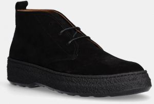 Semišové topánky Polo Ralph Lauren Aldis Chukka pánske, čierna farba, 812958779002