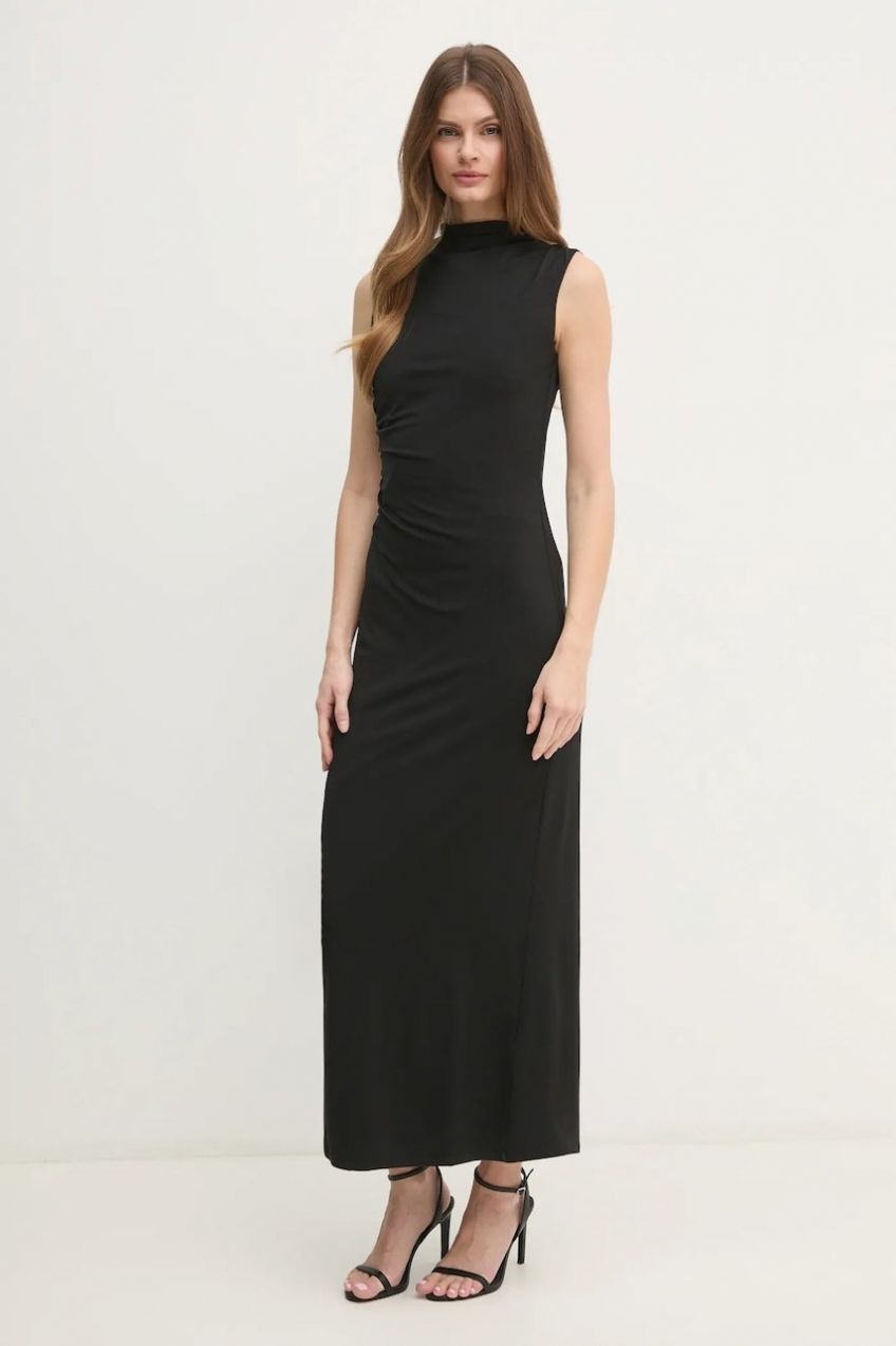 Šaty OUI čierna farba, maxi, oversize, 89815