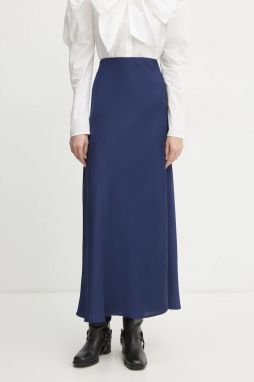 Sukňa Bruuns Bazaar tmavomodrá farba, maxi, rovný strih, BBW4296