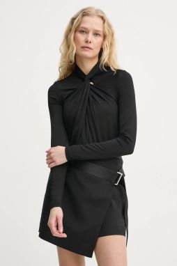 Blúzka AllSaints MINA dámska, čierna farba, jednofarebná, W071PB