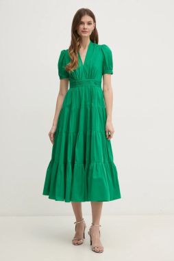 Šaty DIANE VON FURSTENBERG zelená farba, midi, áčkový strih, DVFDS4S035