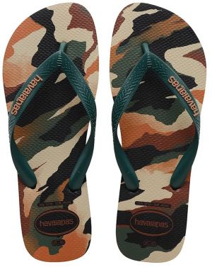 Šľapky Havaianas TOP pánske, zelená farba, 4141398-6134